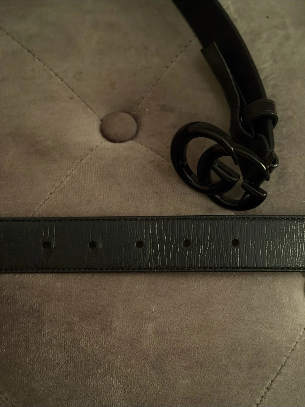 Authentic Gucci GG Marmont Belt- black on black